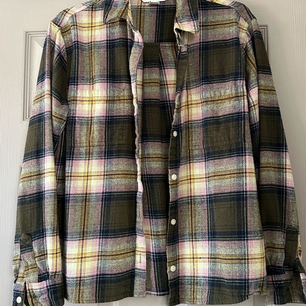 Old Navy Multicolor Plaid Boyfriend Shirt